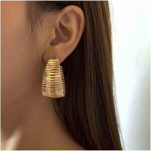Gold Hoop Dangle Earrings | Large Vintage Boho Circle Drop Earrings